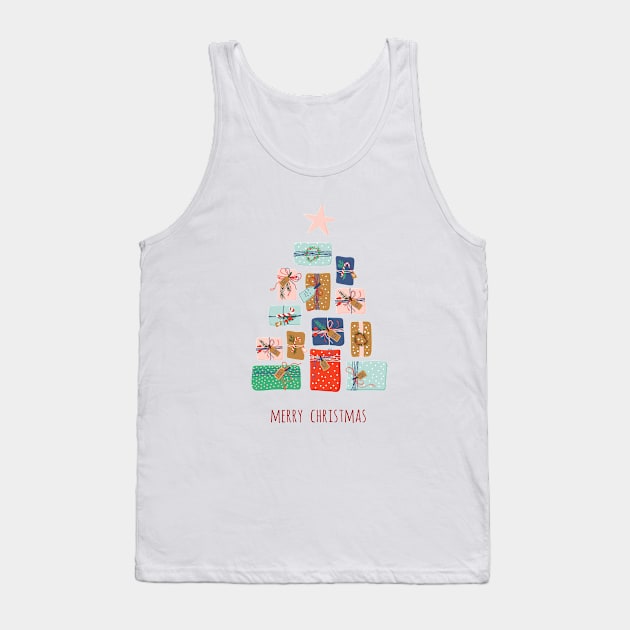 Merry Christmas Print Tank Top by DanielK